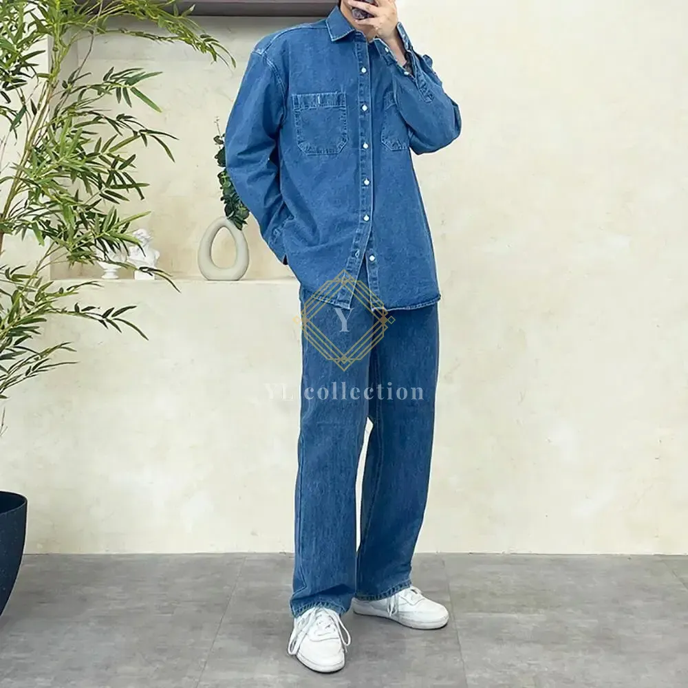 청 데님 남방