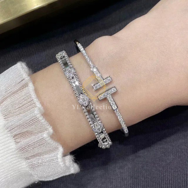티파니앤코 티파니 T 파베 다이아 와이어 뱅글 브레이슬릿