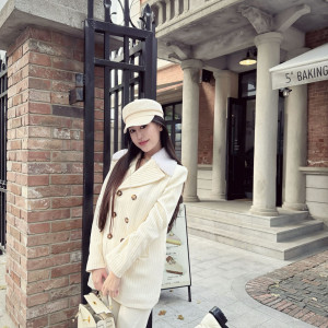 크림 컬러 미니 토트백