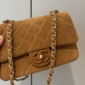 샤넬 브라운 스웨이드 체인백