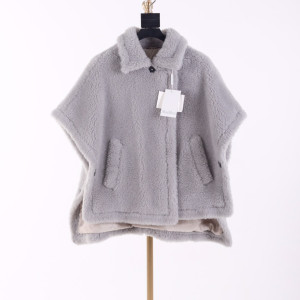 그레이 플리스 후드 판초