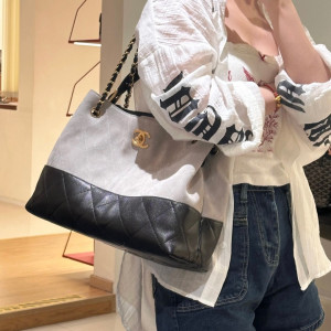 샤넬 투톤 퀄팅 숄더백