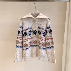 아이슬란드 패턴 니트 집업